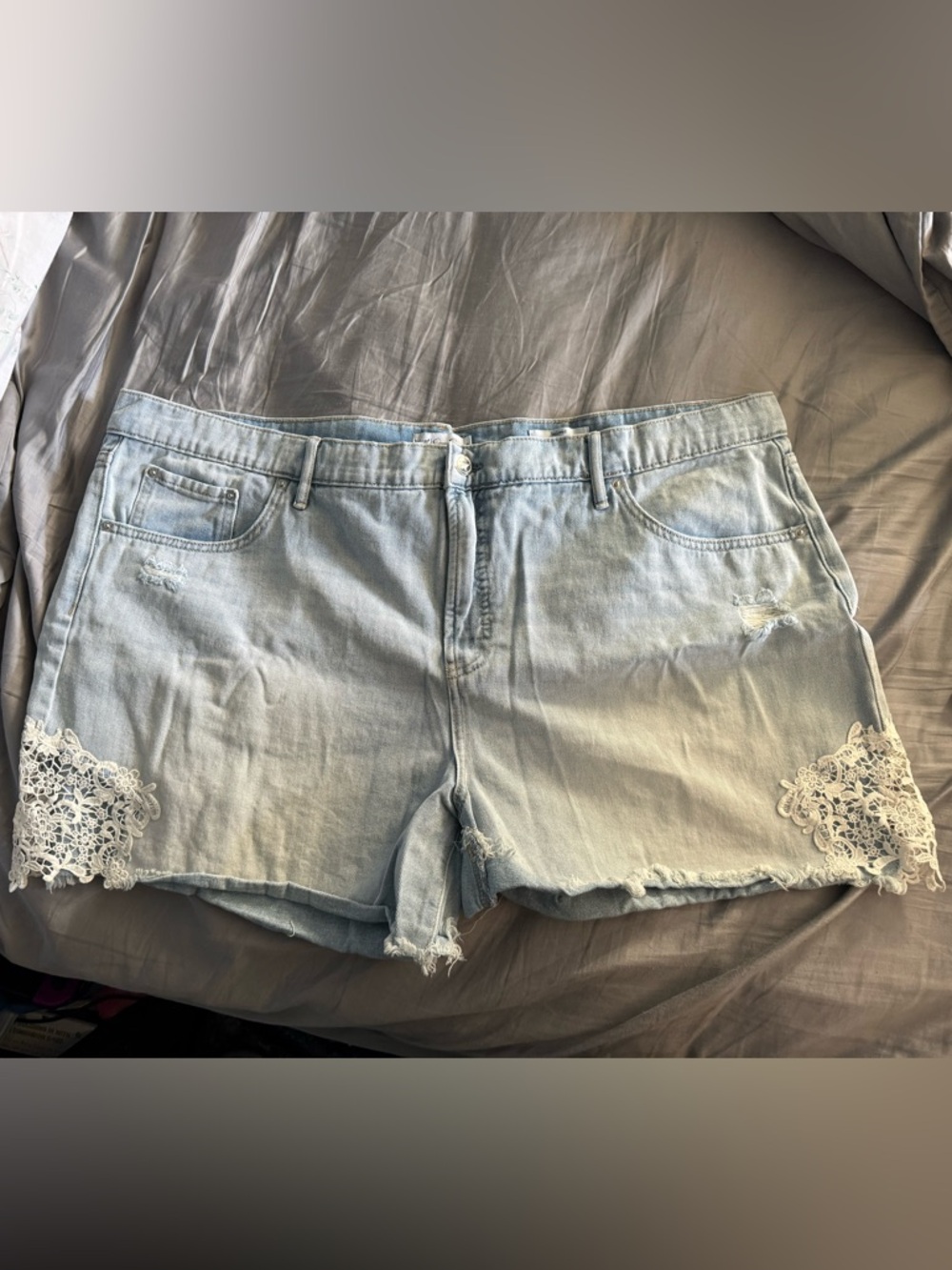 Jessica Simpson Beloved High Waist Light Blue Distressed Denim Shorts